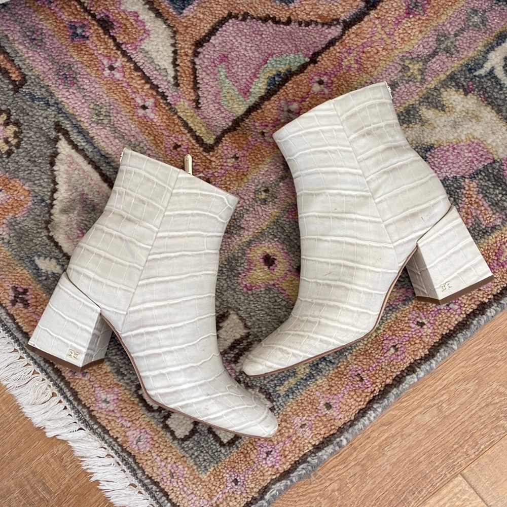 Sam Edelman Codie Croc effect leather ankle boot